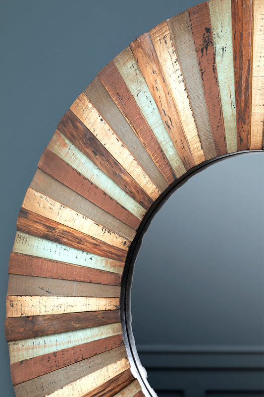 Eternal Wooden Round Wall Mirror