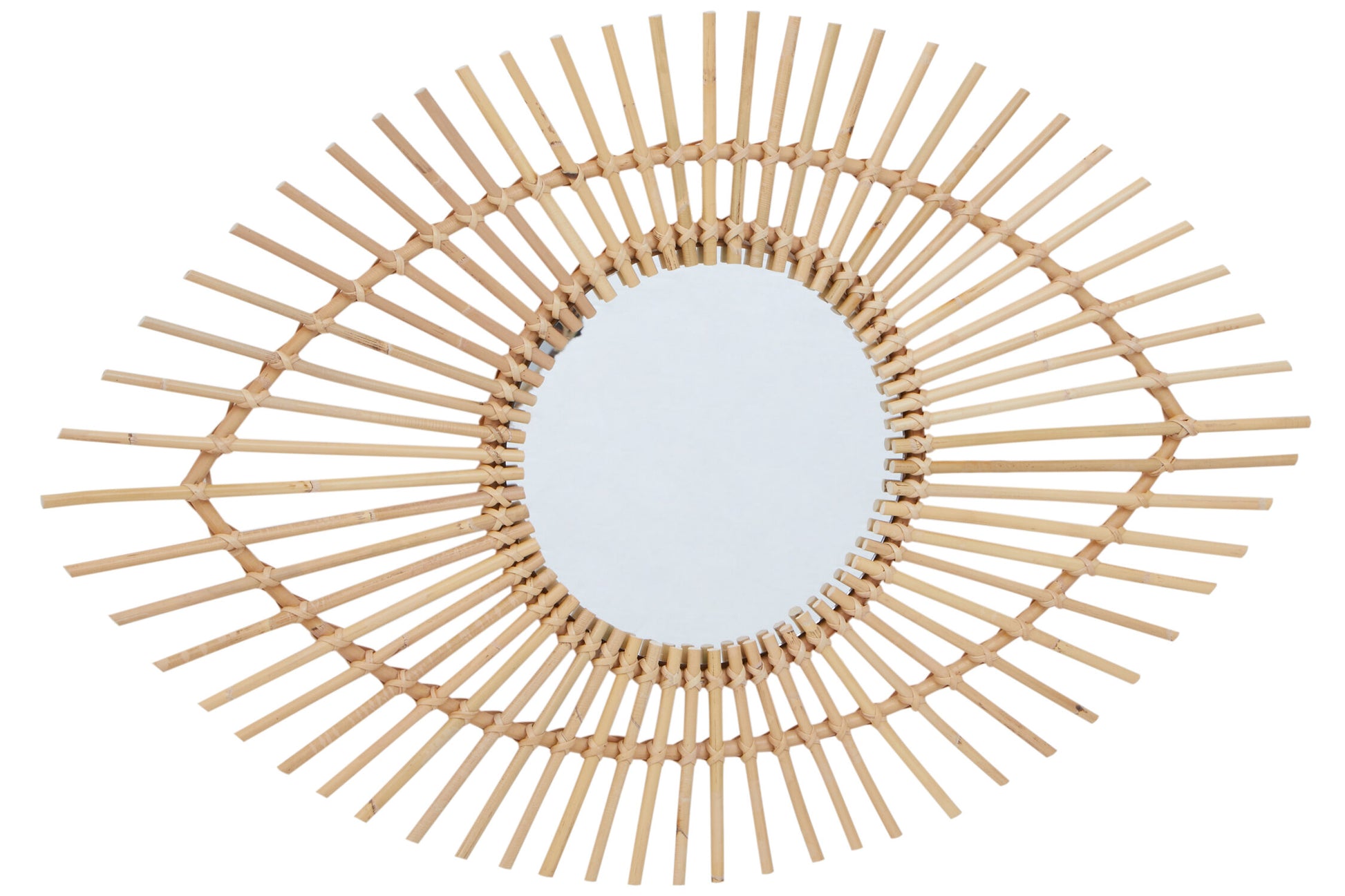 Mataram Natural Rattan Eye Shape Wall Mirror