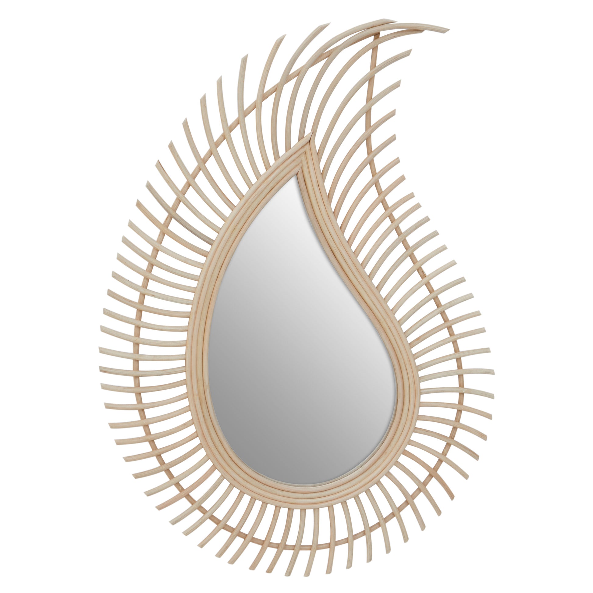 Mataram Teardrop Natural Rattan Wall Mirror