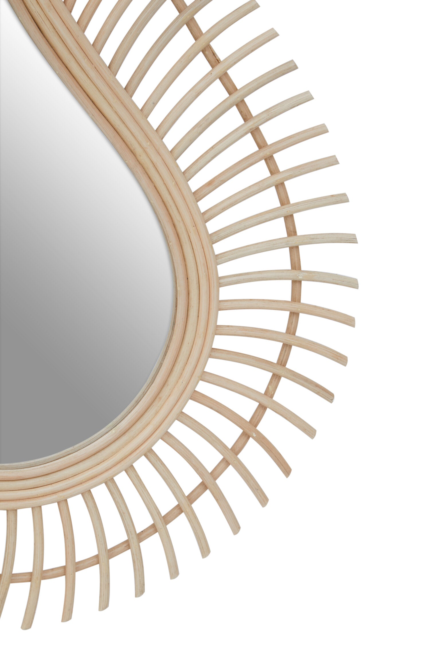 Mataram Teardrop Natural Rattan Wall Mirror