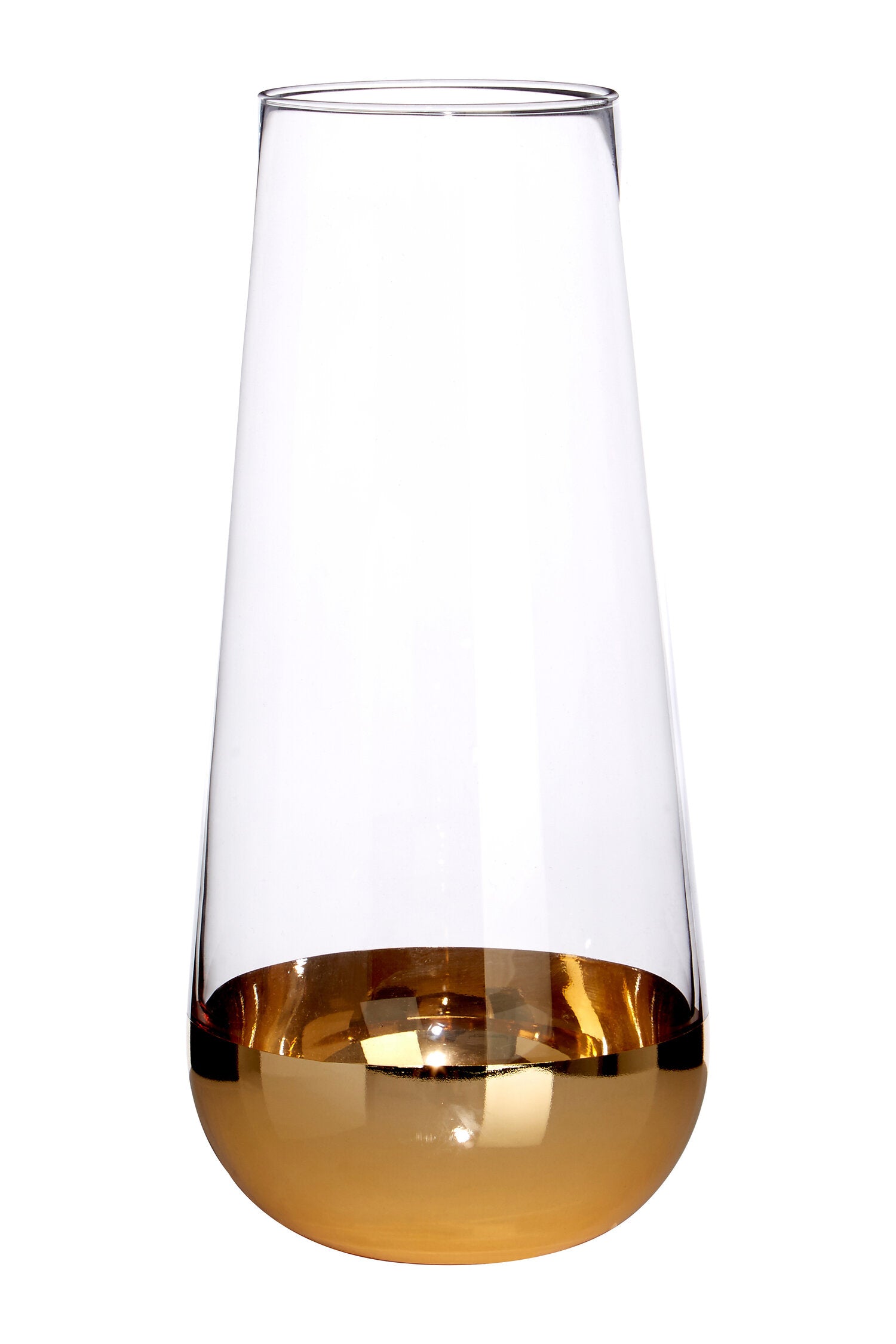 Horizon Clear and Gold Finish Vase