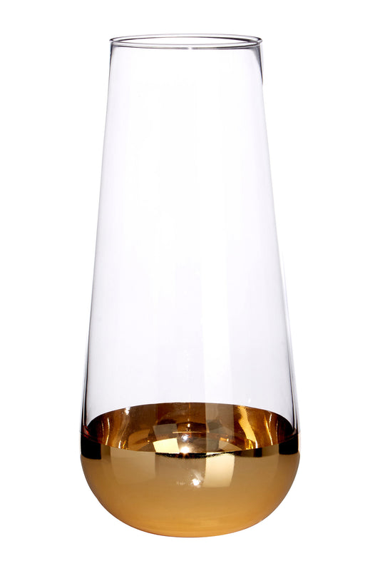 Horizon Clear and Gold Finish Vase