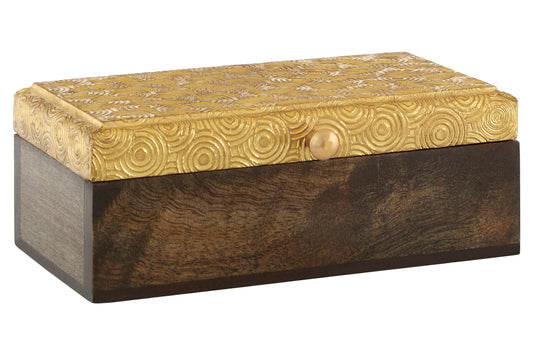 Bowerbird Gold Disc Design Small Trinket Box
