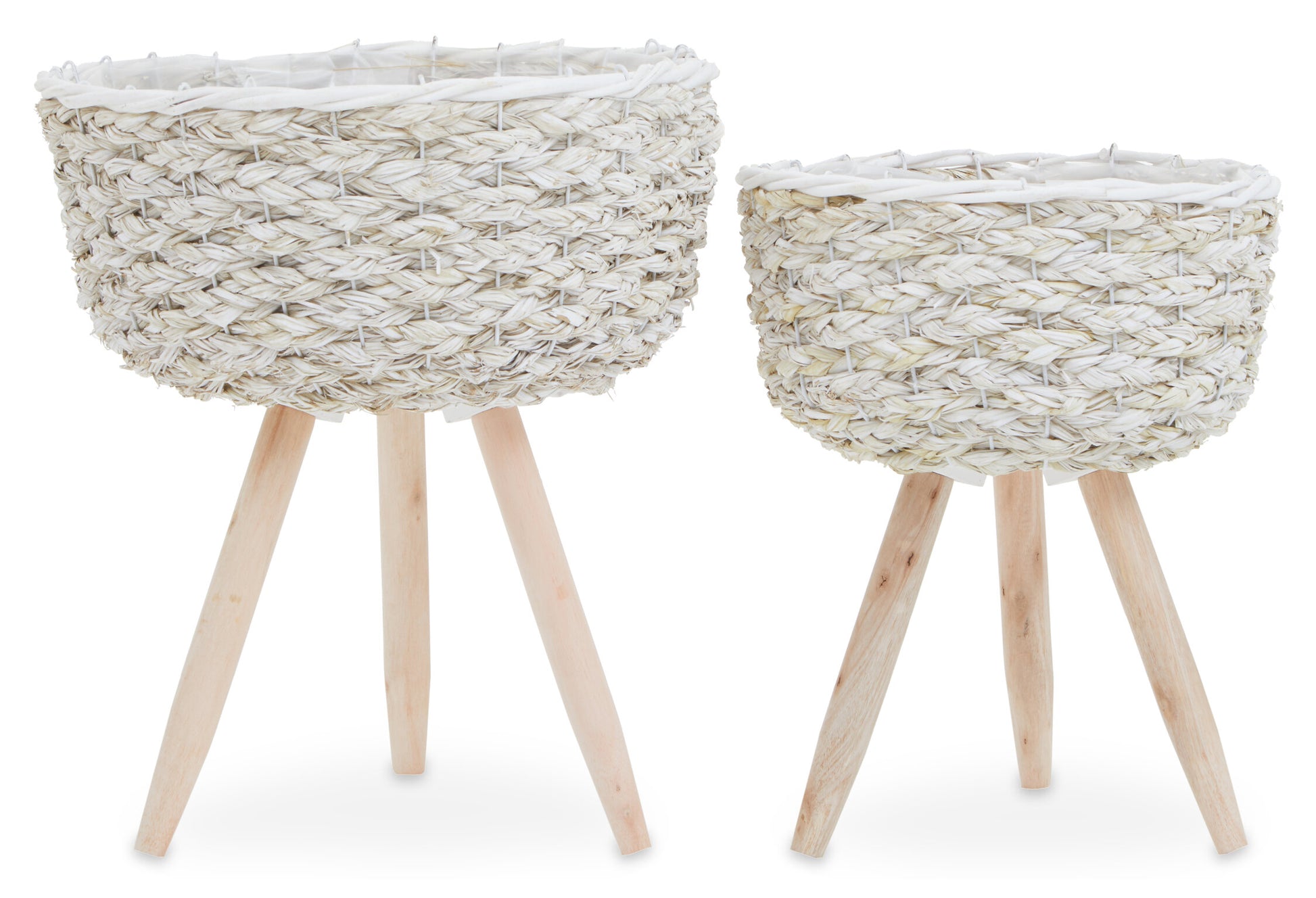 Lentigo Set Of Two White Planters