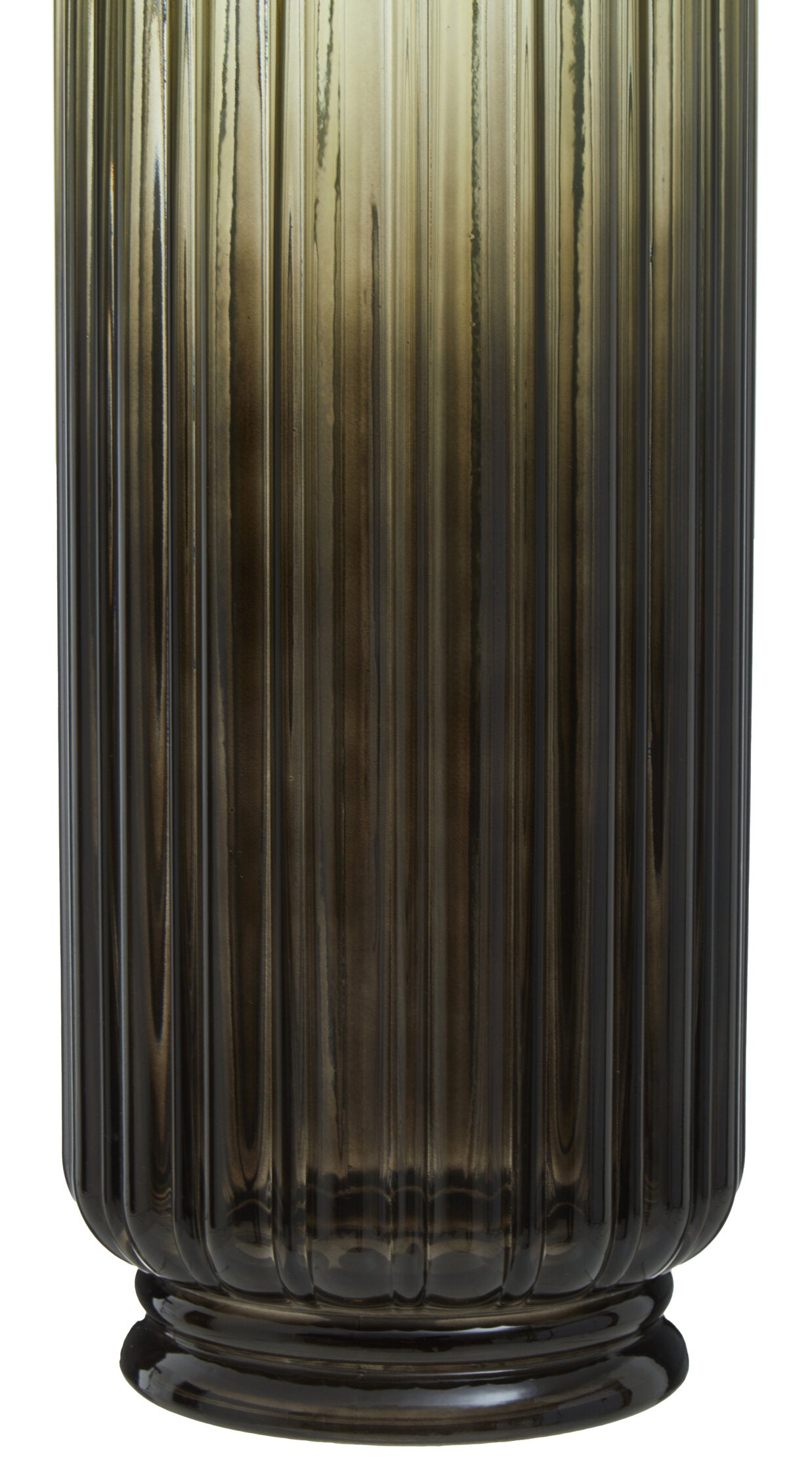 Chima Large Grey Ribbed Glass Vase