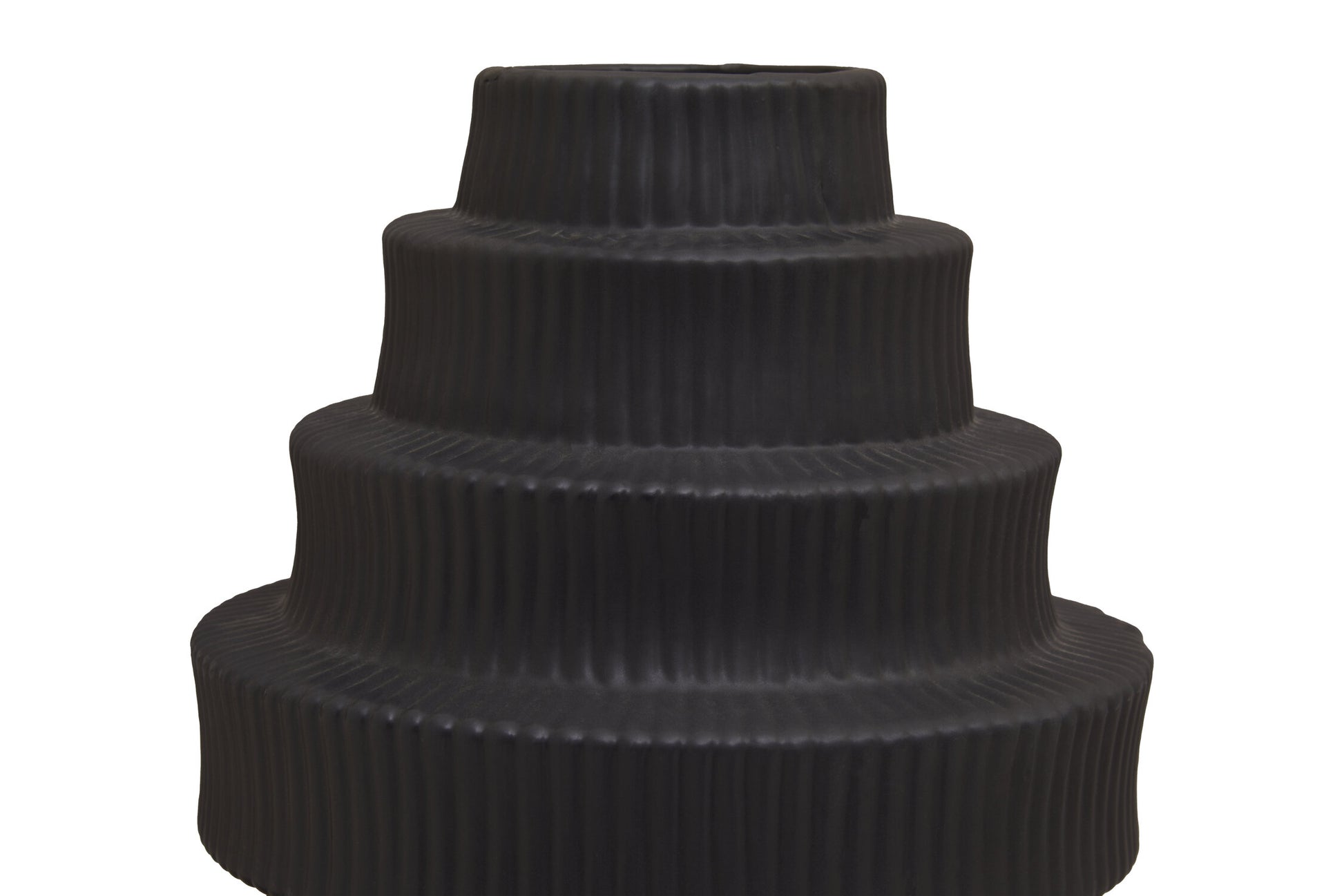 Fabia Black Large Step Design Vase