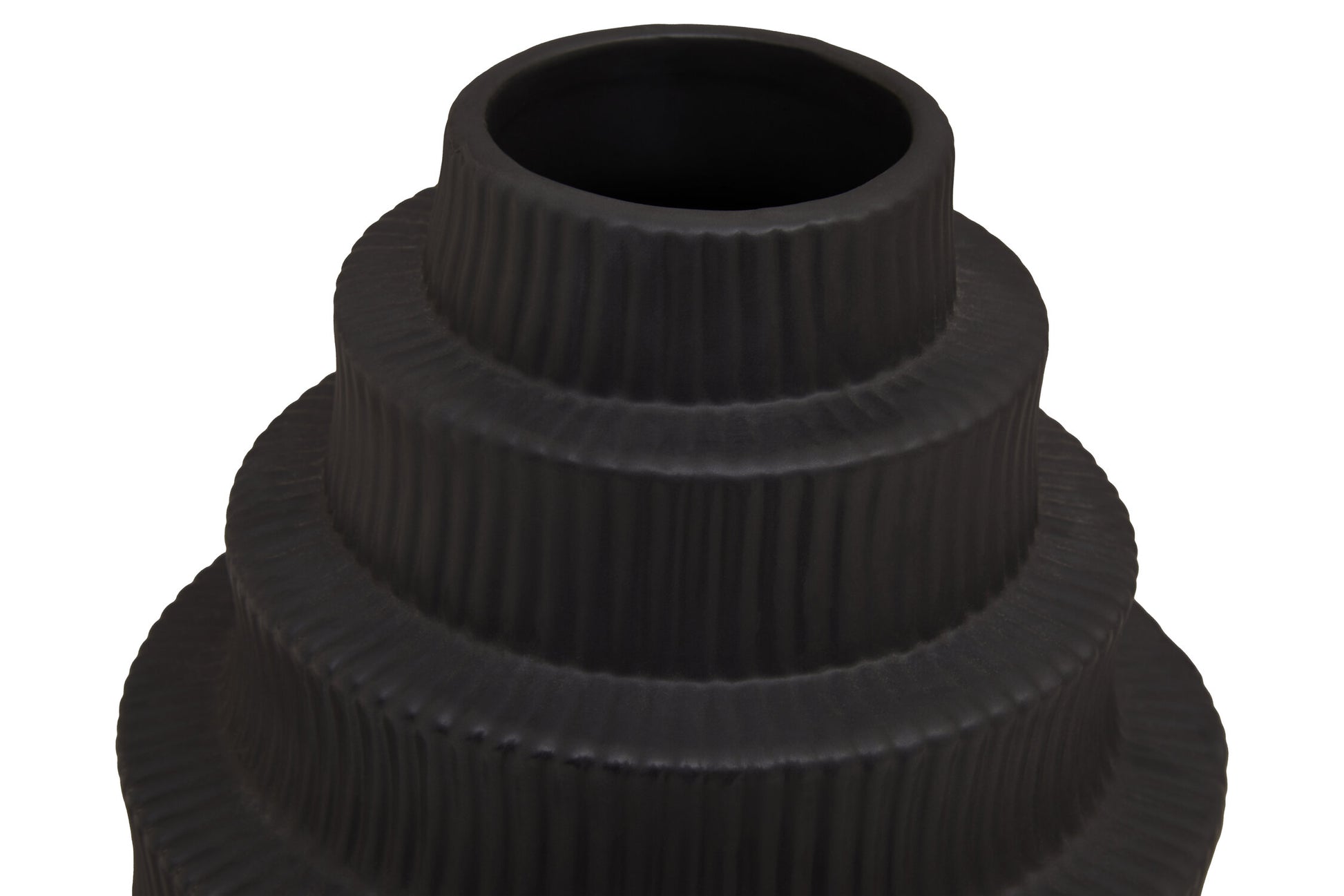 Fabia Black Large Step Design Vase