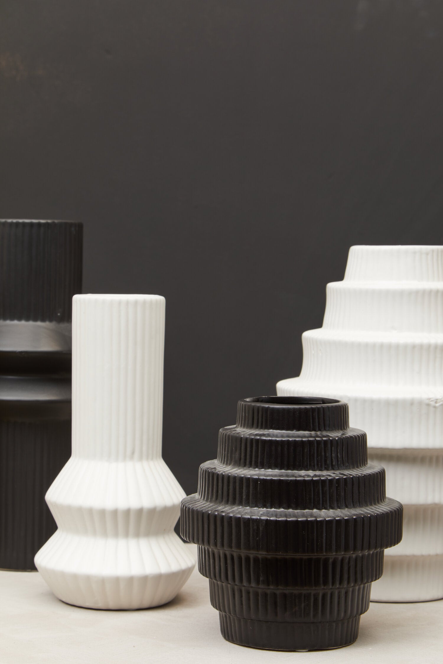 Fabia White Large Step Design Vase