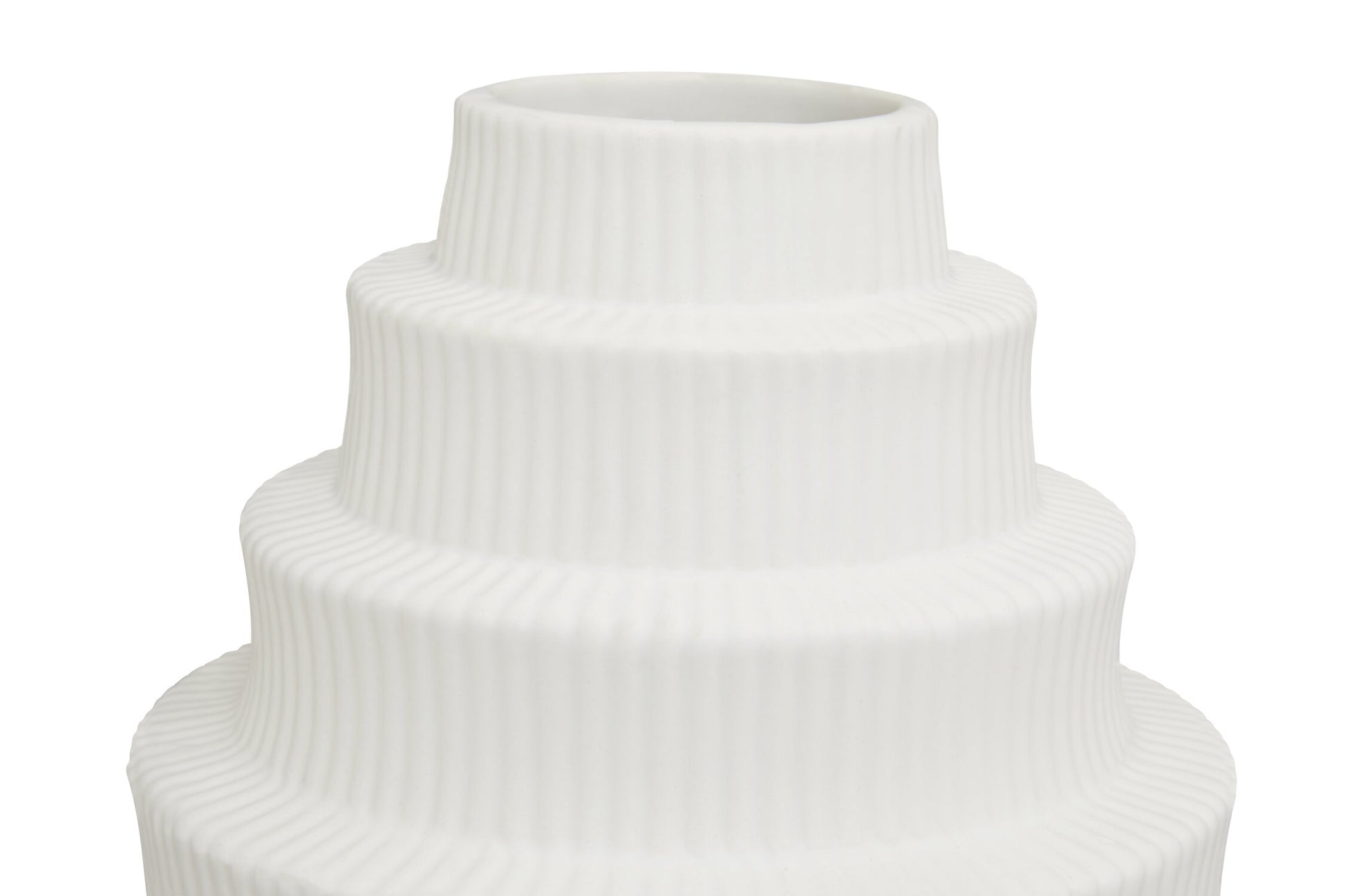 Fabia White Large Step Design Vase