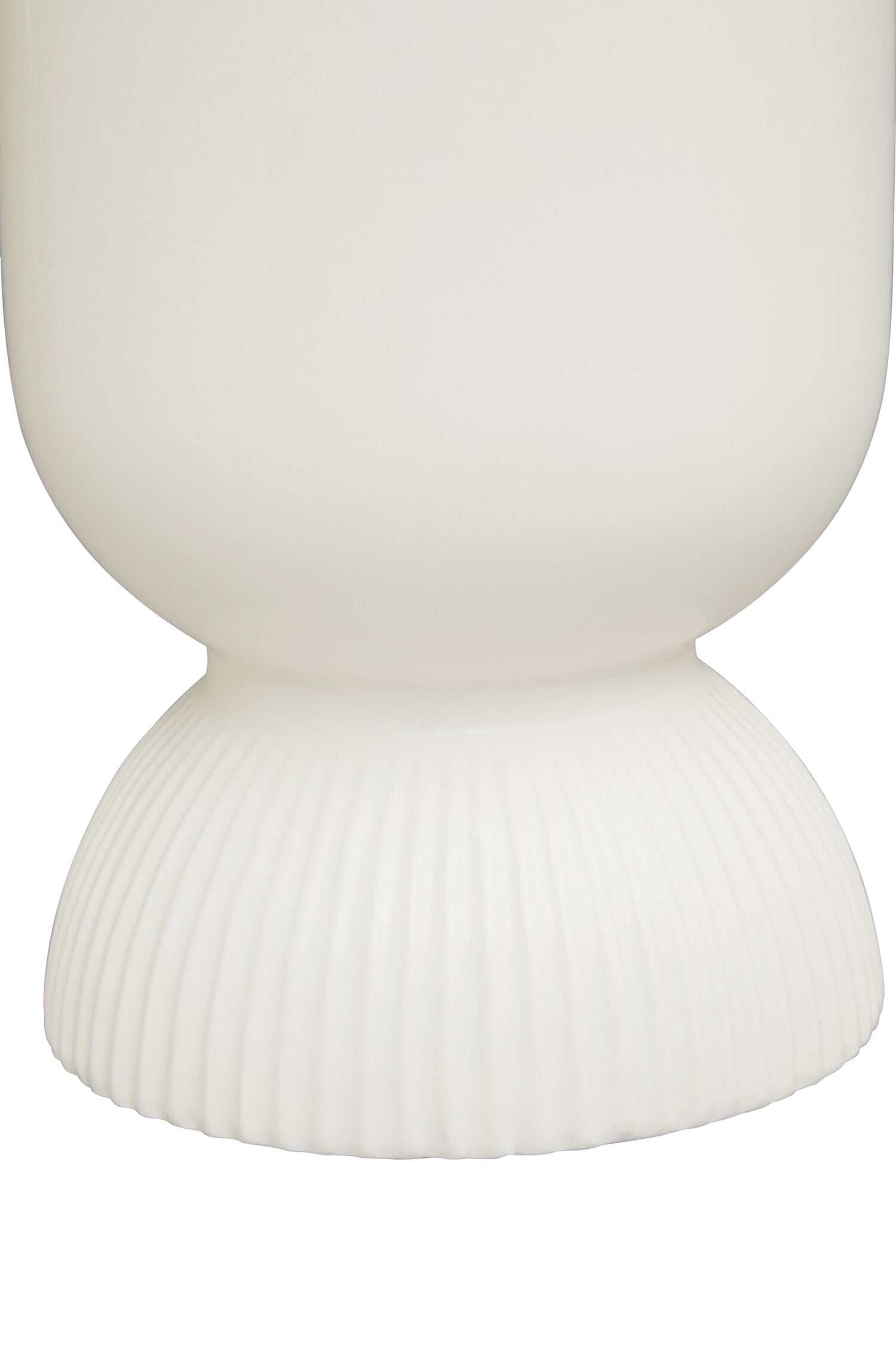 Fia White Ribbed Ceramic Planter