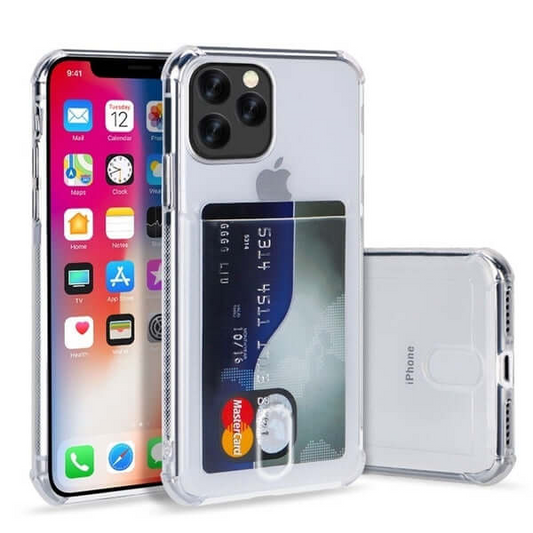 Soft TPU Clear Case With Card Slot - For iPhone 14