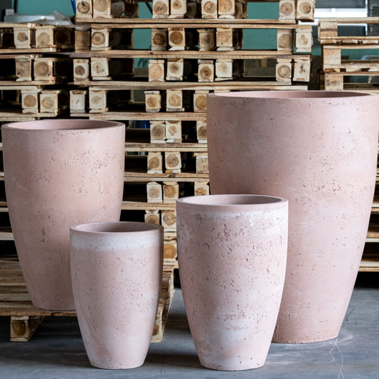 Vessara | Blushstone – 68cm Extra Large Concrete Vase Planter – 61L Tall Plant Pot