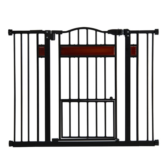 Extra Wide Walk Through Pet Gate for 74-104 cm Openings-Black