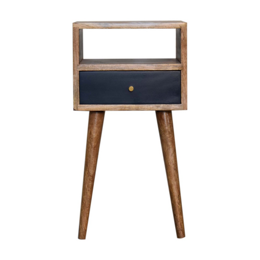 Artisan Furniture Solid Wood Mini Navy Blue Hand Painted Bedside