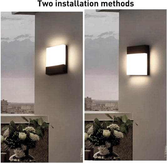 Outdoor Wall Light 18W Waterproof IP65 Sconce Warm White Black Lightsjoy
