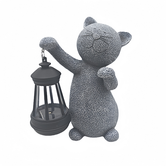 Cat Statue Solar Garden Ornaments Outdoor, Waterproof Garden Statue Figurine Sculpture Funny Home Lawn Decor  Garden Accessories