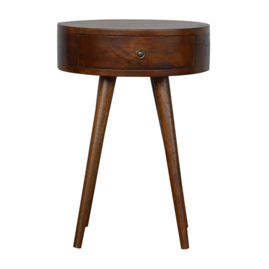 Artisan Furniture Solid Wood Nordic Chestnut Circular Bedside