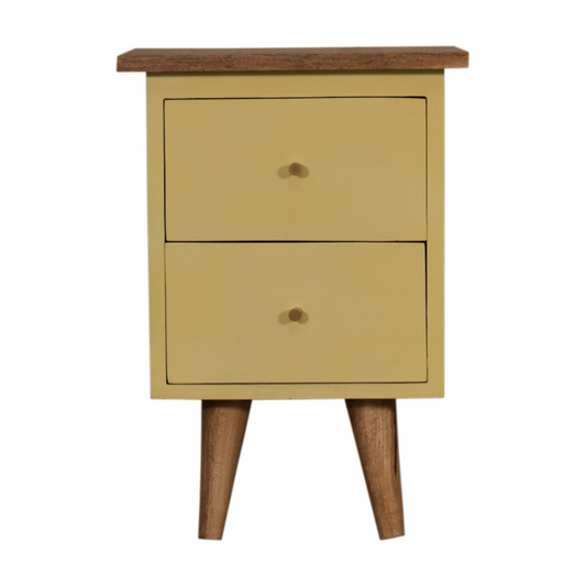Artisan Furniture Solid Wood Yellow Hand Painted Bedside