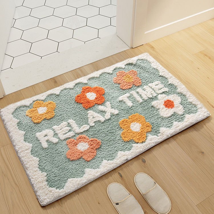 1PC Ins Simple Bathroom Floret Carpet Flower Area Rugs Anti Slip | Luxury Home Accessories | Heulog Glow