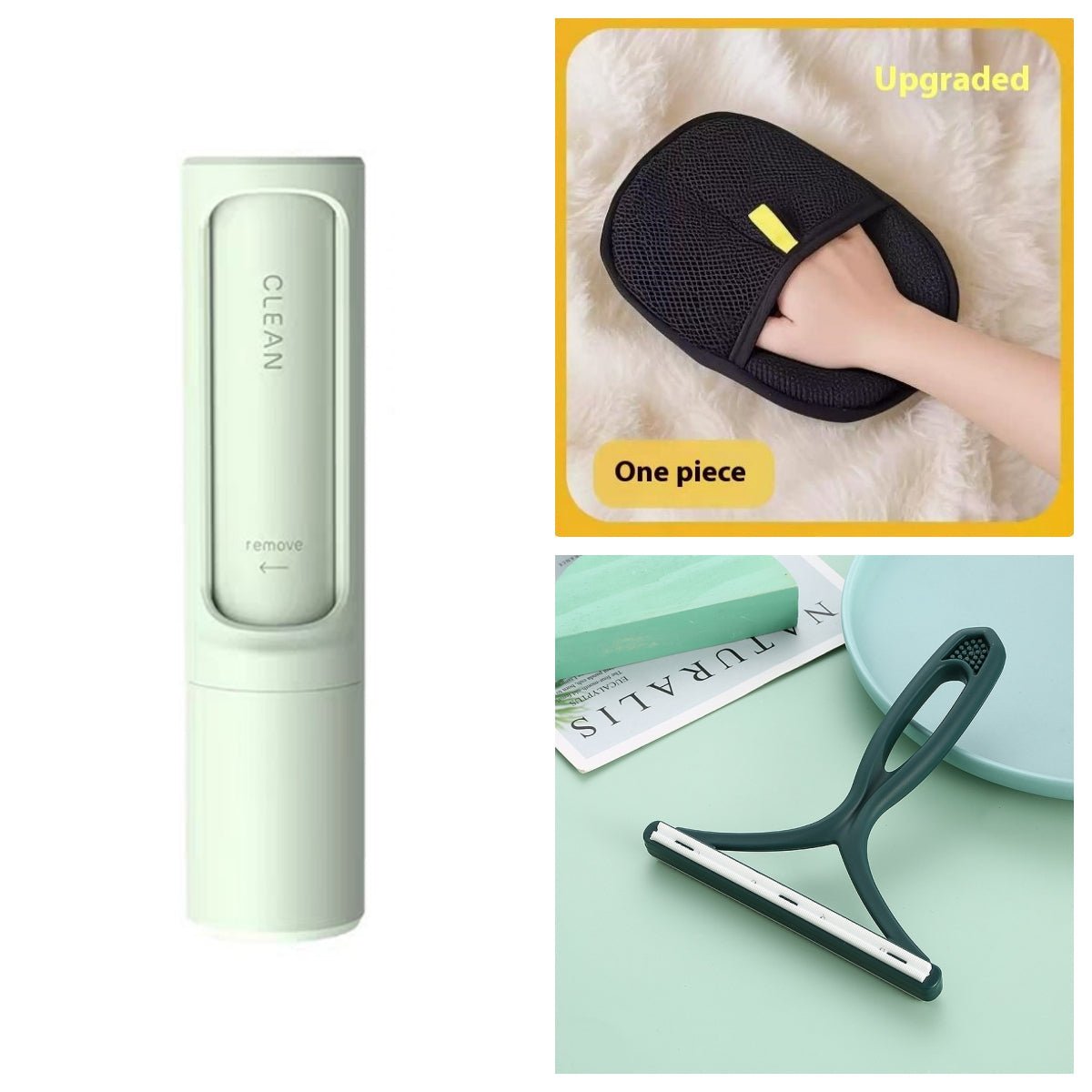 2-1 Reusable Pet Hair Remover Brush Lint Roller Portable Effective Self Cleaning Tool for Cat Dog Fur Hair Dust Removal Brush | Luxury Home Accessories | Heulog Glow