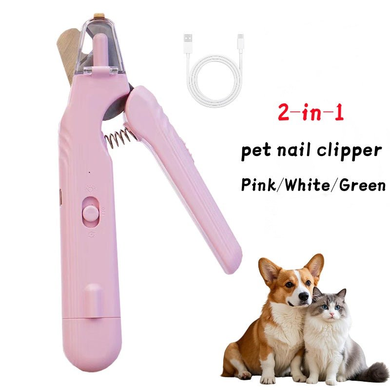 2 In 1 Pet Nail Clippers With Led Light Dog Cat Special Blood Line Scissors Multifunction Animals Paw Nail Trimmer Pet Supplies | Luxury Home Accessories | Heulog Glow