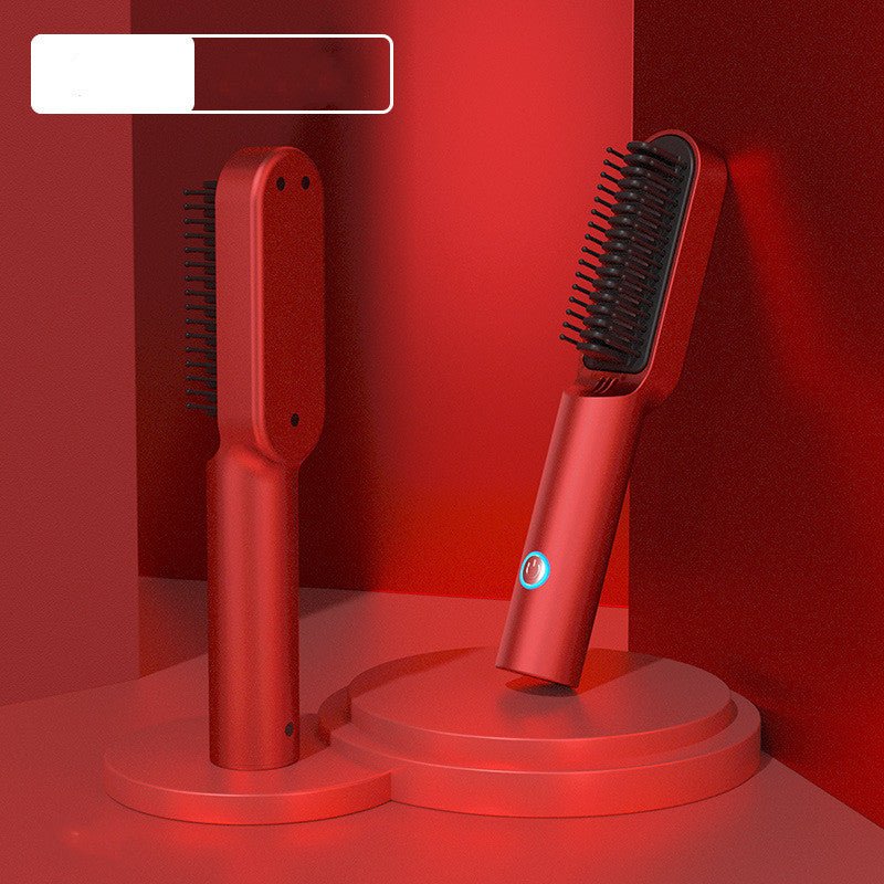 2-in-1 USB Rechargeable Hot Air Comb | Portable Hair Straightener & Curler Brush | 200°C | Travel Hair Styler | Michan Direct | Luxury Home Accessories | Heulog Glow