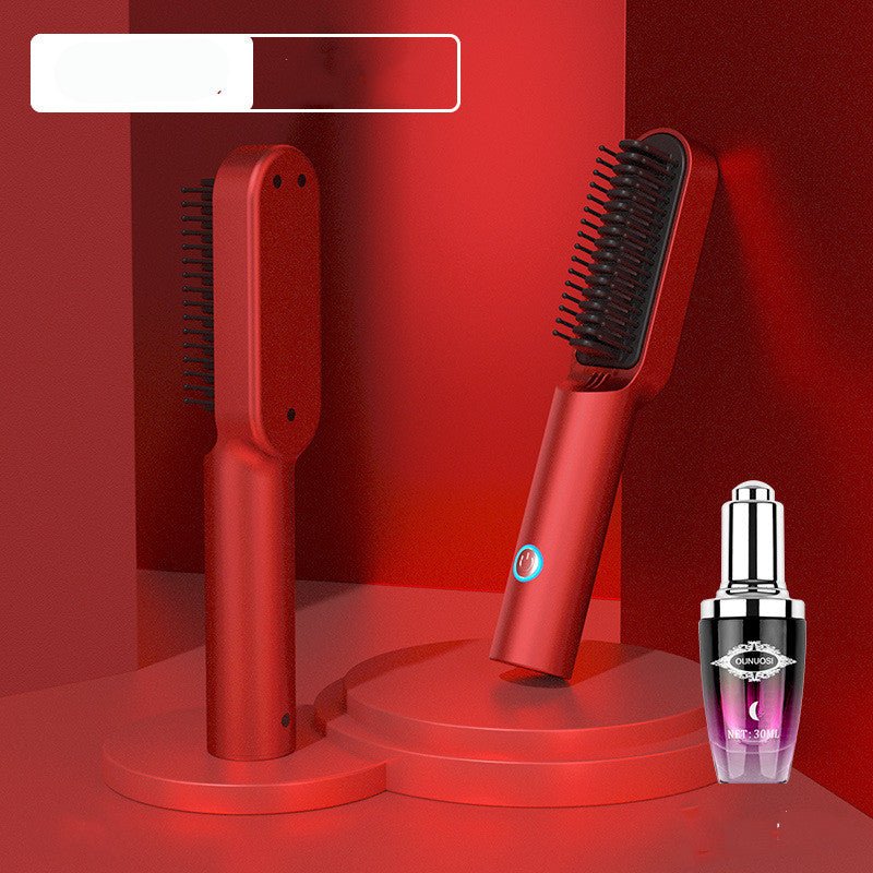 2-in-1 USB Rechargeable Hot Air Comb | Portable Hair Straightener & Curler Brush | 200°C | Travel Hair Styler | Michan Direct | Luxury Home Accessories | Heulog Glow