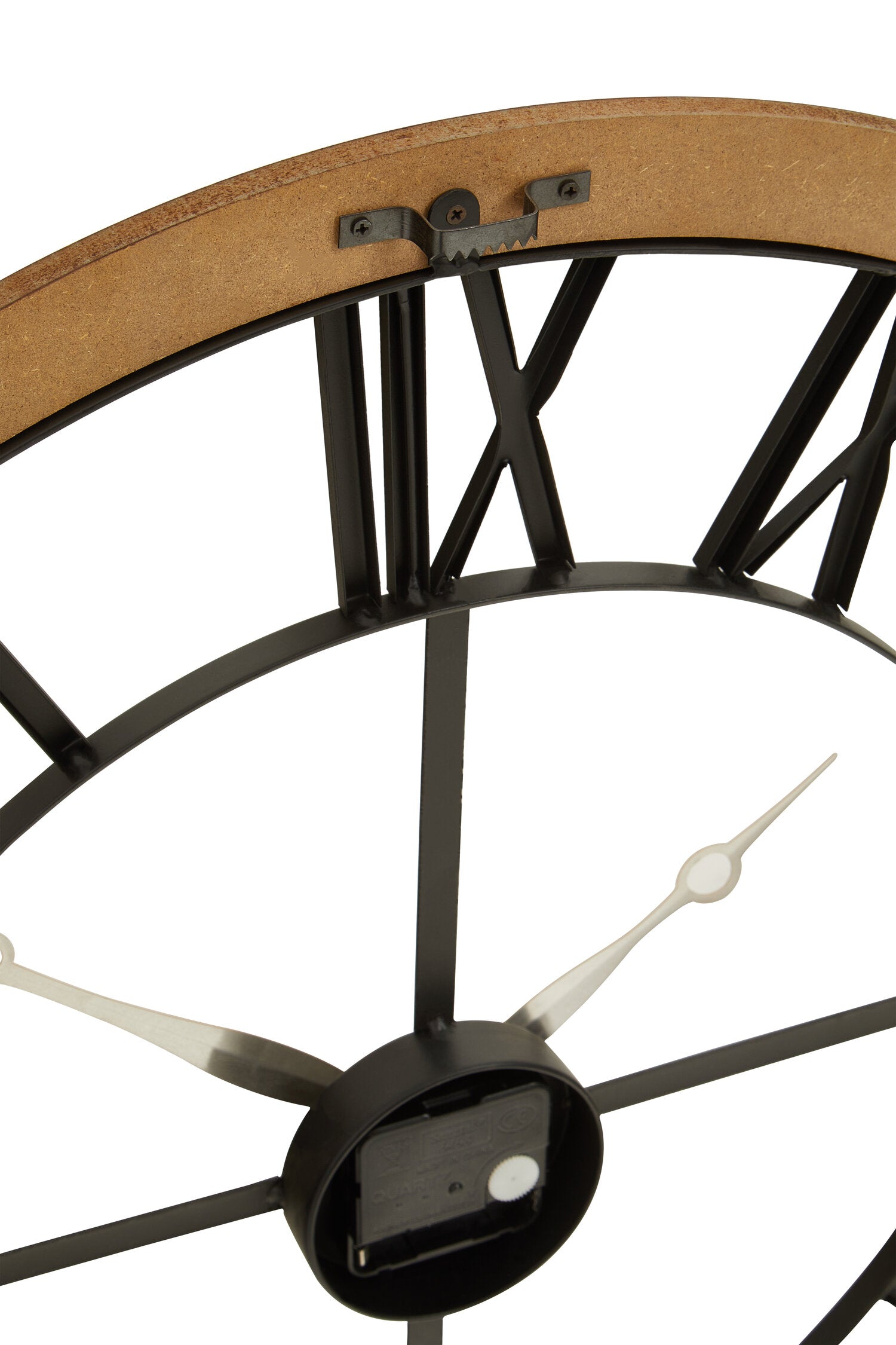 Vitus 60cm Dia Black Metal Wall Clock with Gold Finish Hands