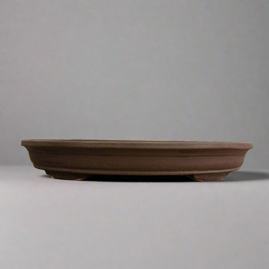 40cm Unglazed Bonsai Pot | Oval | 40cm x 32cm x 6cm | Brown