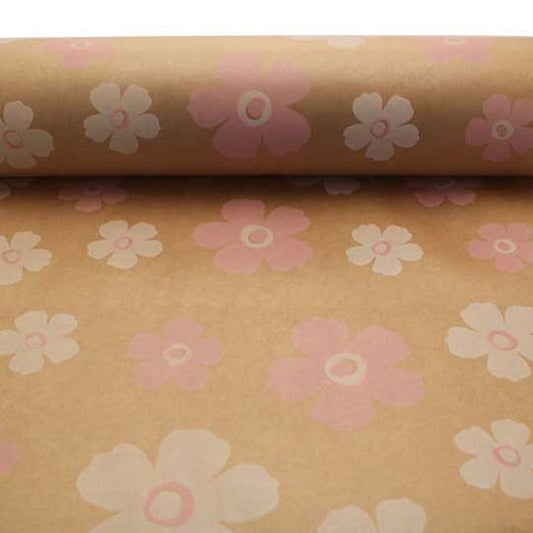 Pink &amp; White Fleur Kraft Paper