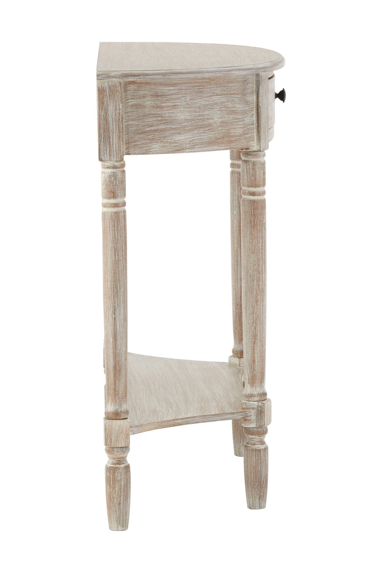 Heritage Natural Wash Half Moon One Drawer Wooden Console Table