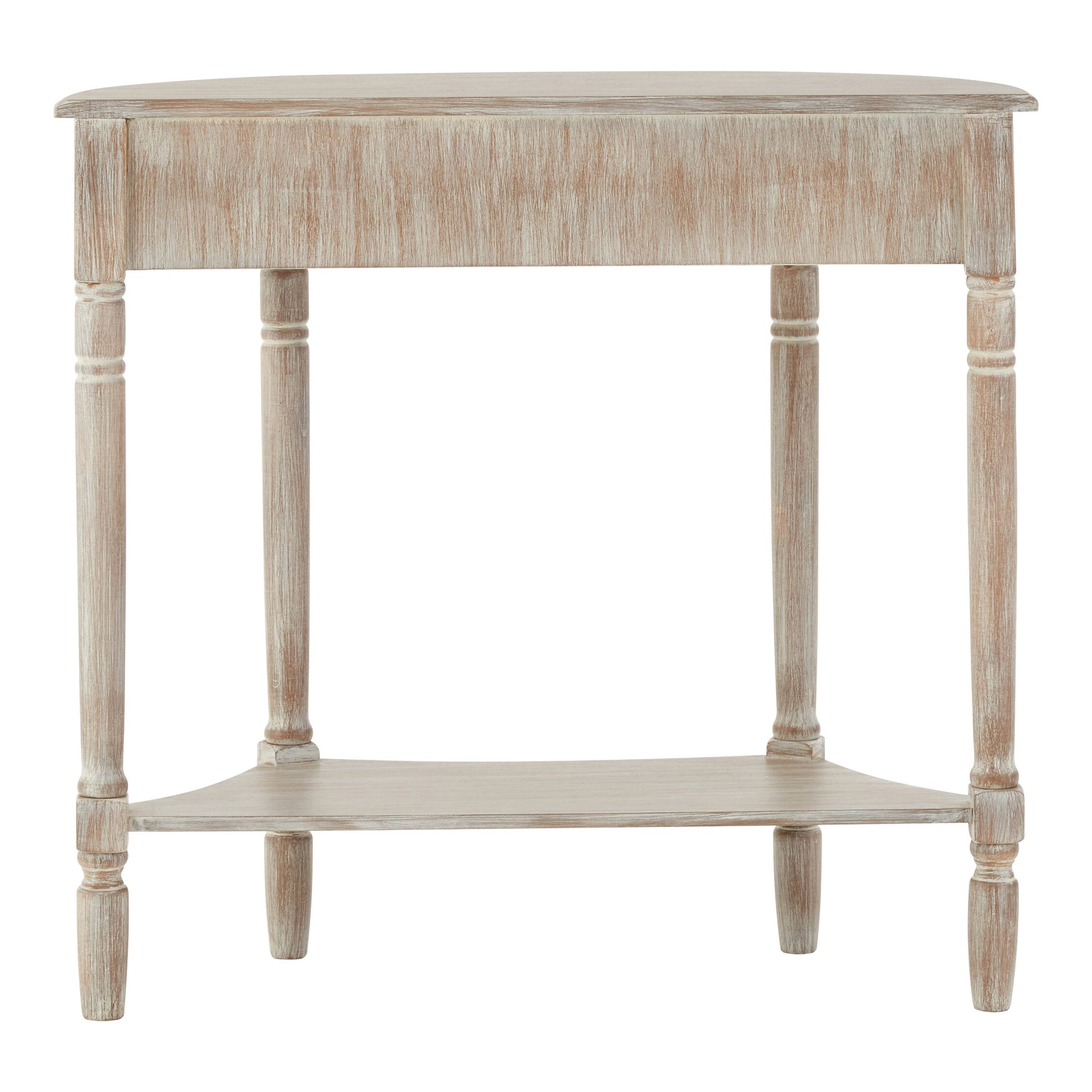 Heritage Natural Wash Half Moon One Drawer Wooden Console Table