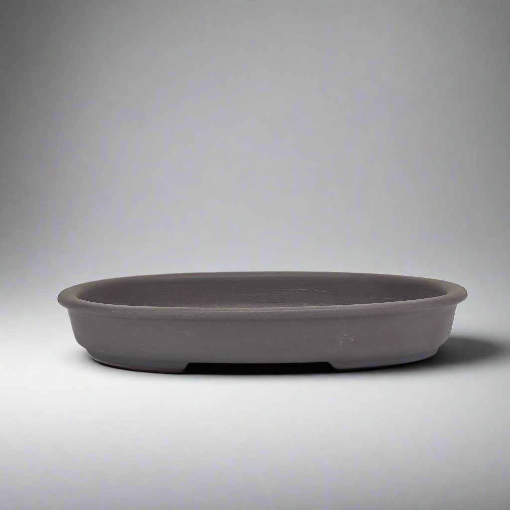20cm Premium Unglazed Bonsai Pot | Oval | 20cm x 15cm x 3cm | Brown | Luxury Home Accessories | Heulog Glow