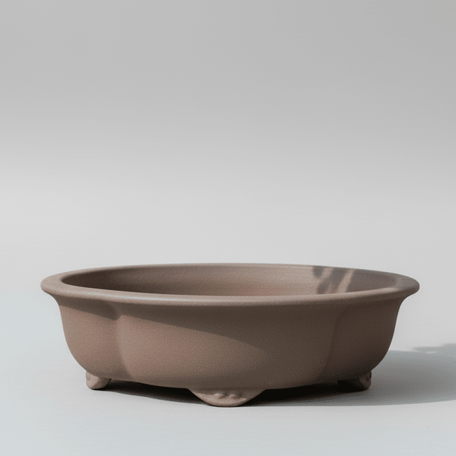 20cm Unglazed Bonsai Pot | Floral | 20cm x 17cm x 6cm | Brown | Luxury Home Accessories | Heulog Glow