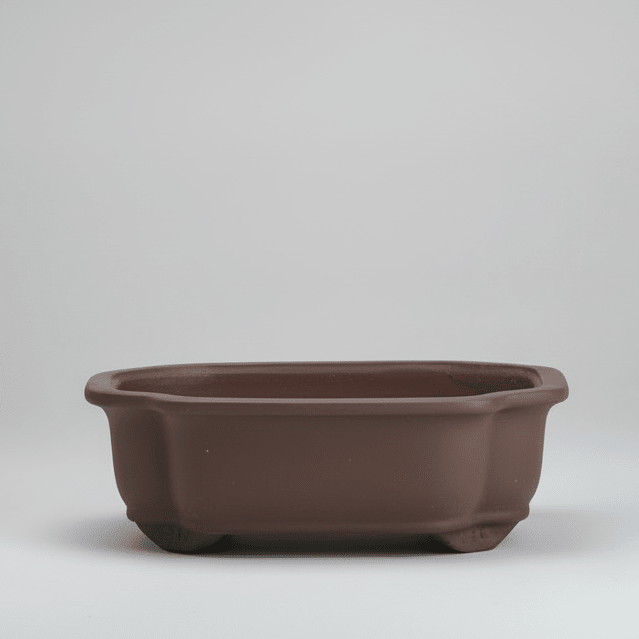 20cm Unglazed Bonsai Pot | Floral | 20cm x 17cm x 8cm | Brown | Luxury Home Accessories | Heulog Glow