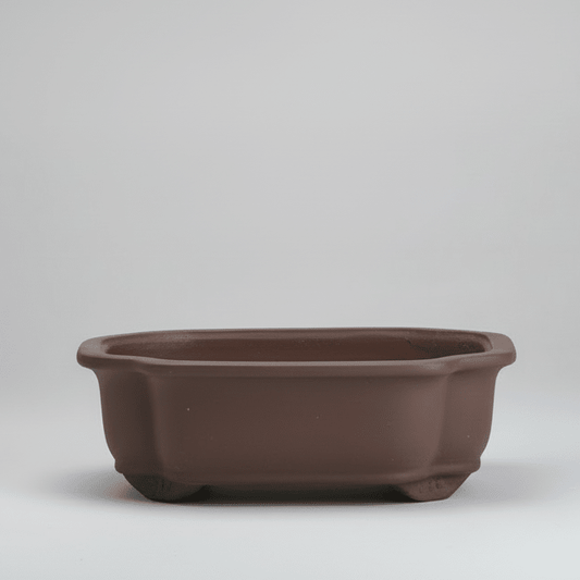 20cm Unglazed Bonsai Pot | Floral | 20cm x 17cm x 8cm | Brown | Luxury Home Accessories | Heulog Glow