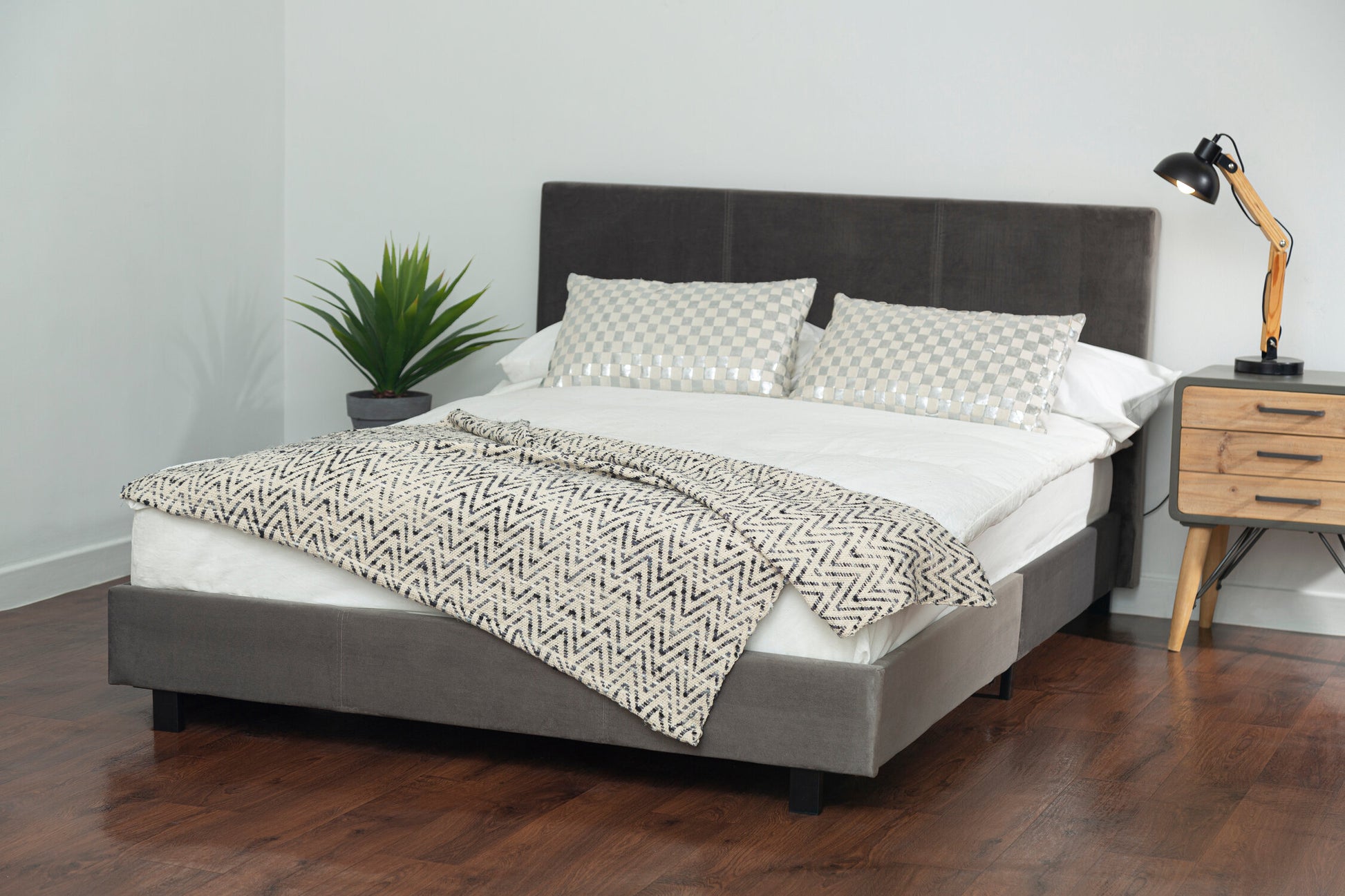 Napoli Grey King Bed