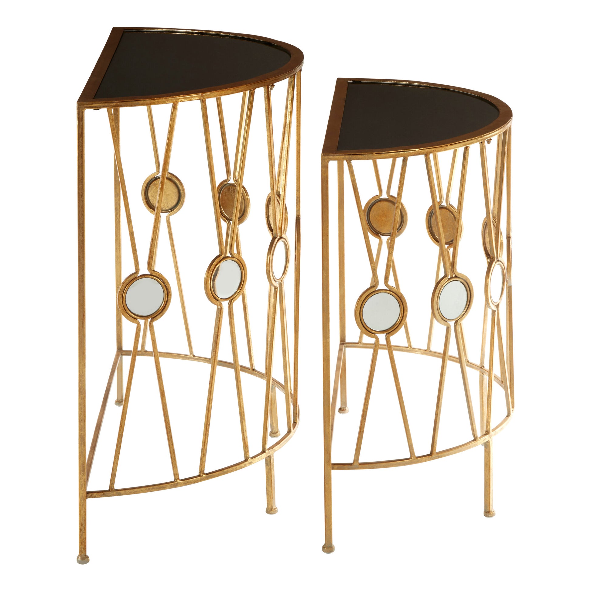 Faiza Set Of 2 Cross Design Console Tables