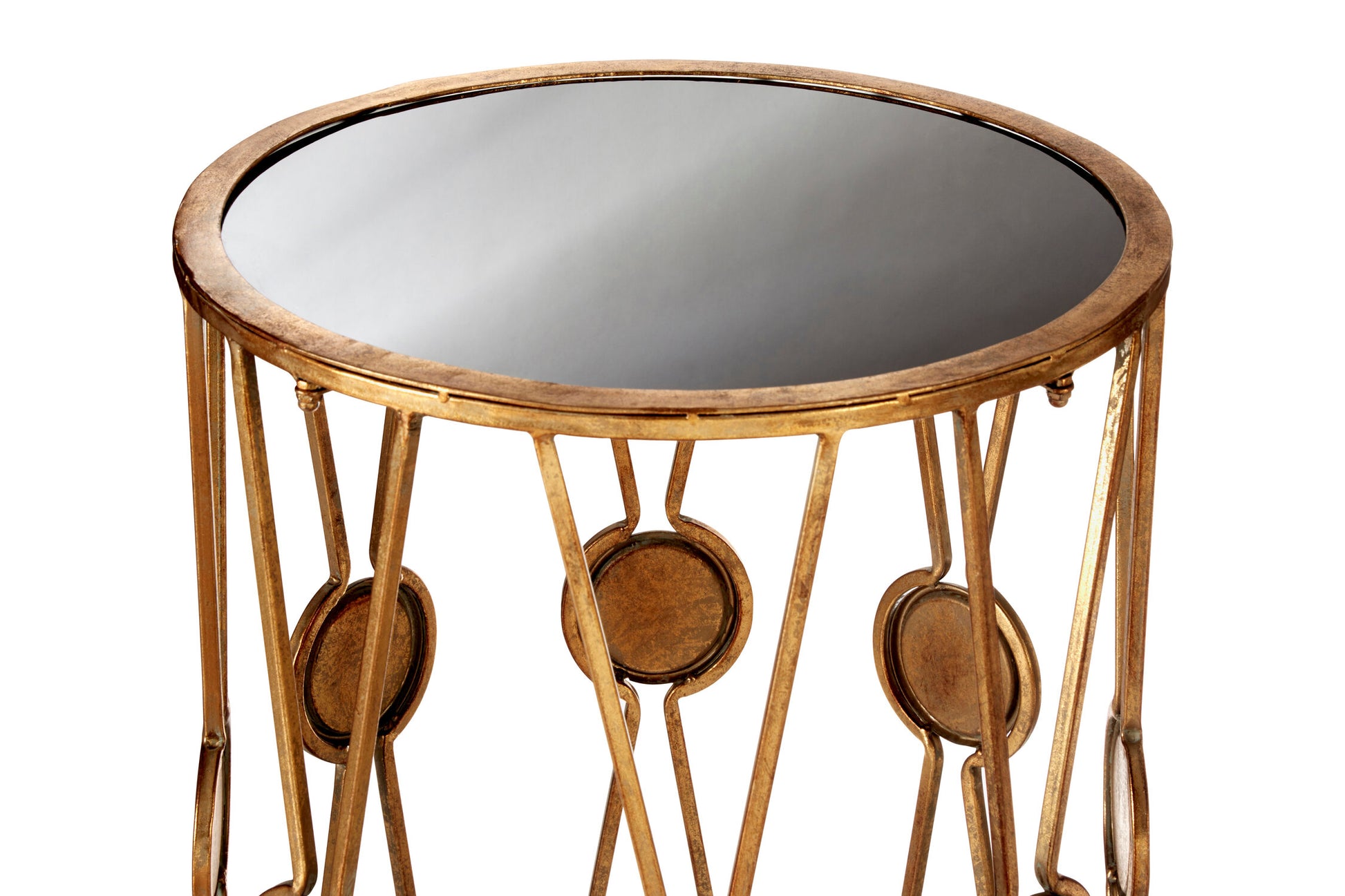 Faiza Set Of 2 Cross Design Rounded Tables