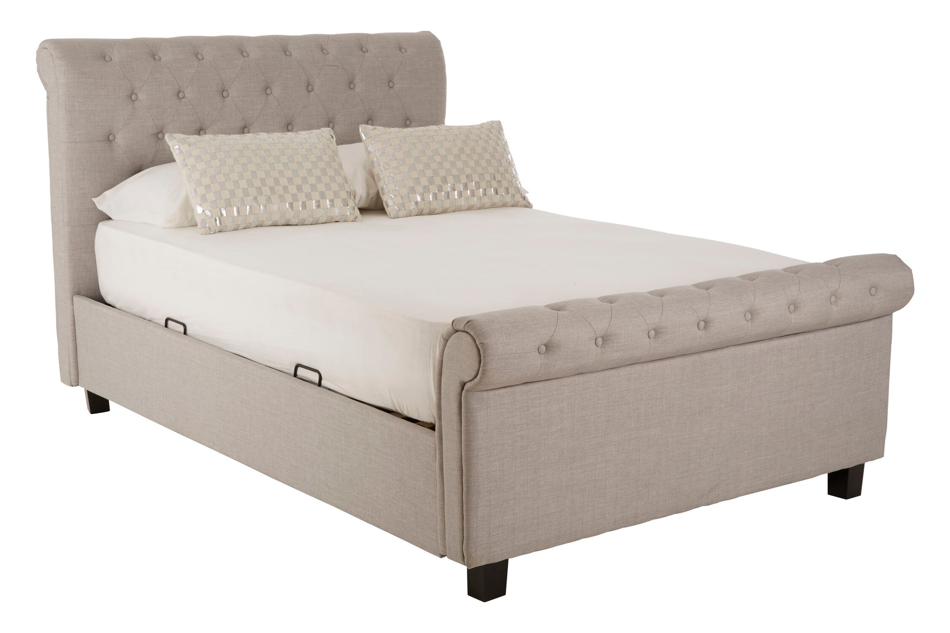Orlando Light Grey Ottoman Double Bed