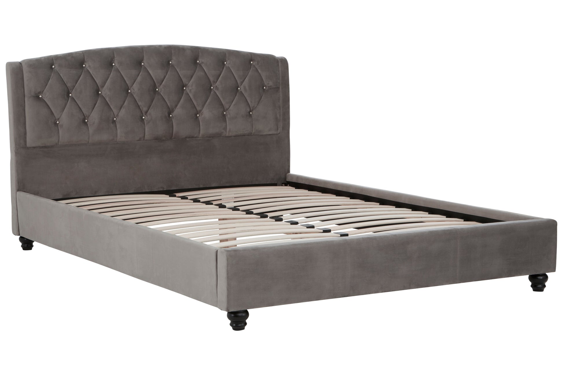 Josephine Grey Velvet King Bed
