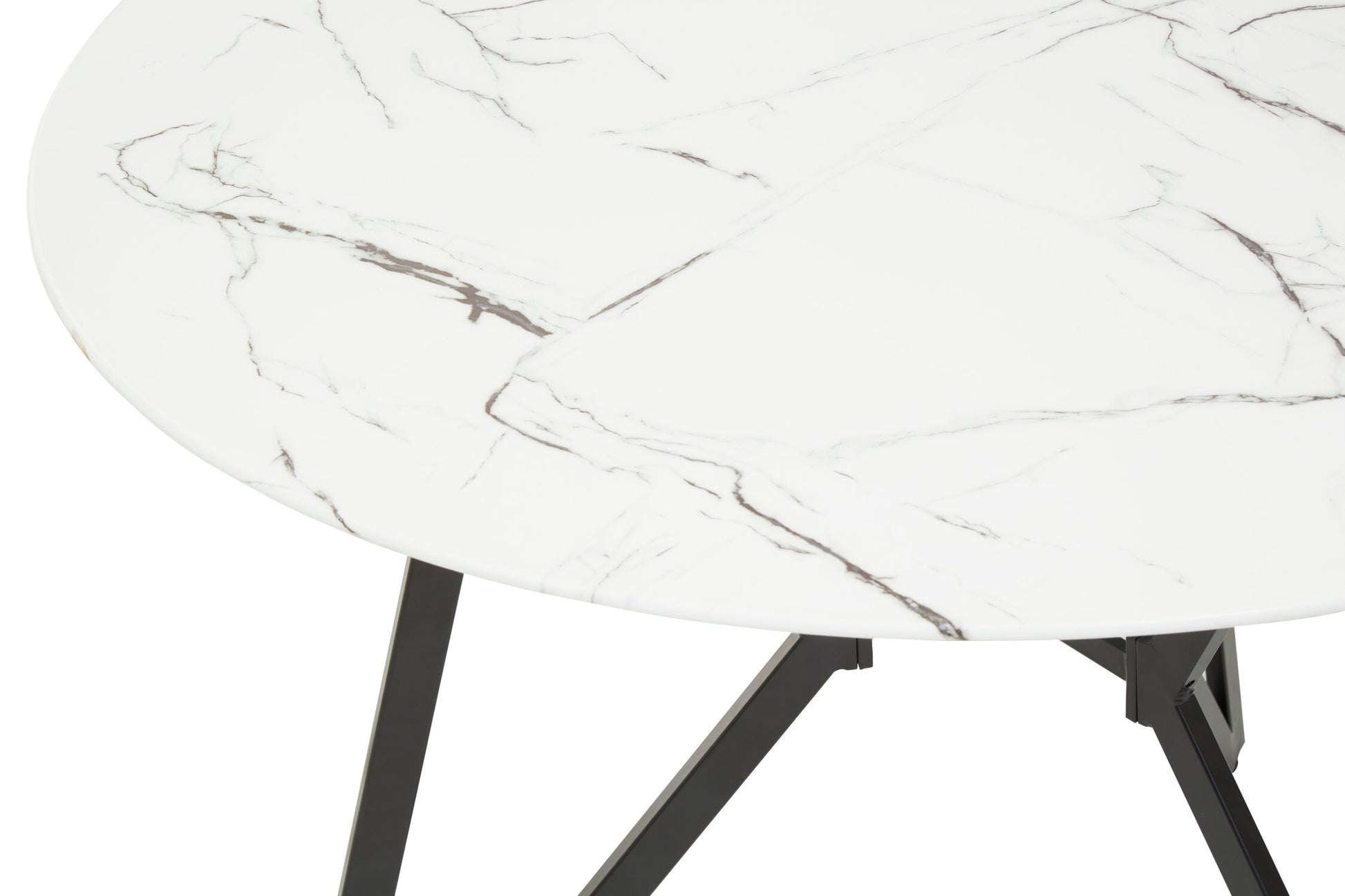 Weston Round Marble Effect Dining Table with 6 Chairs Set