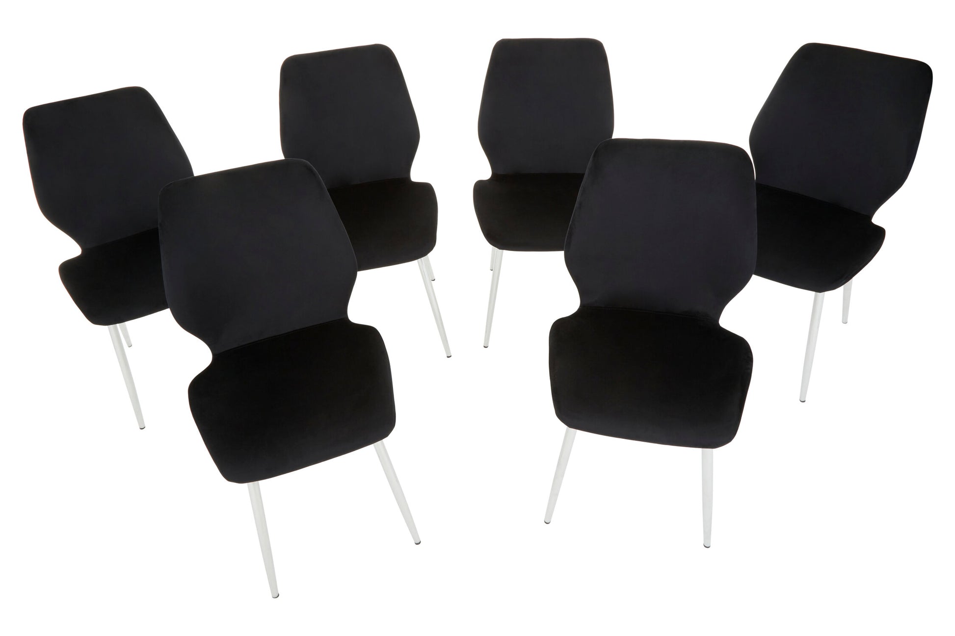 Wimslow BlackTempered Glass Dining Table with 6 Chairs