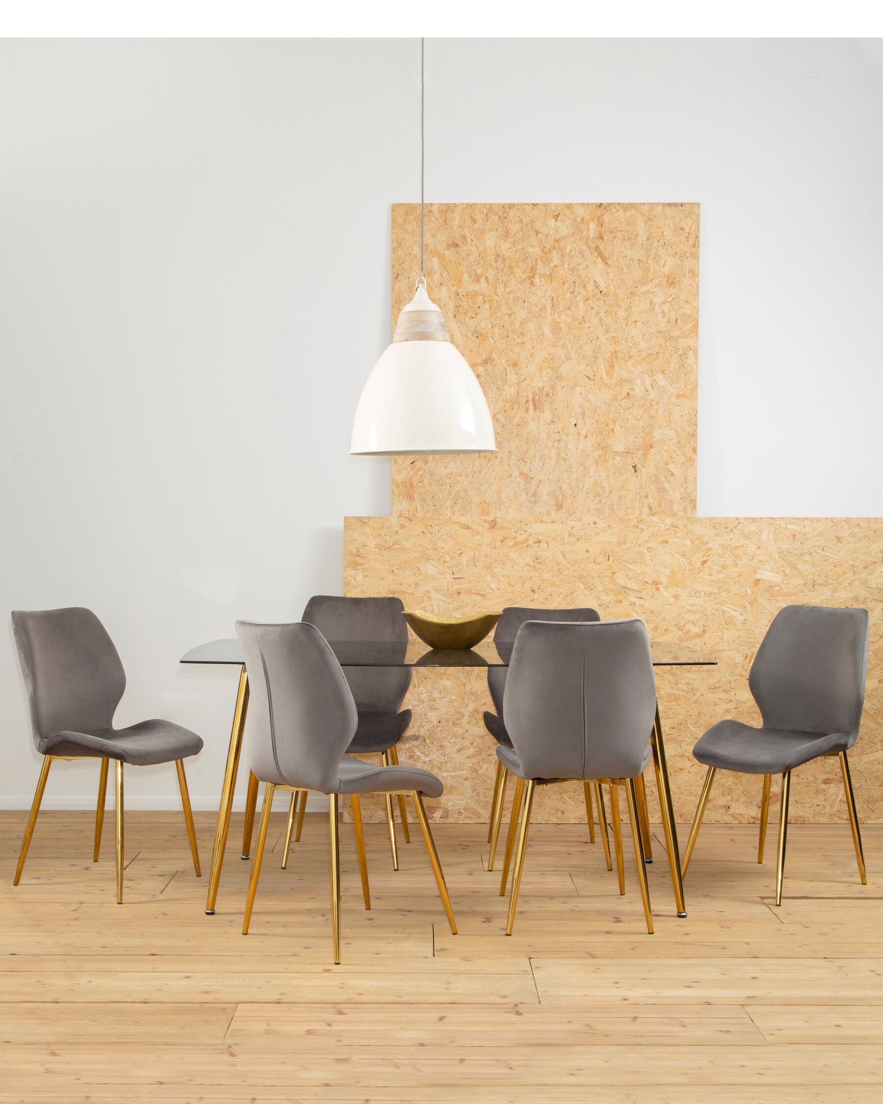 Wimslow Smoked Glass Dining Table with 6 Chairs Set