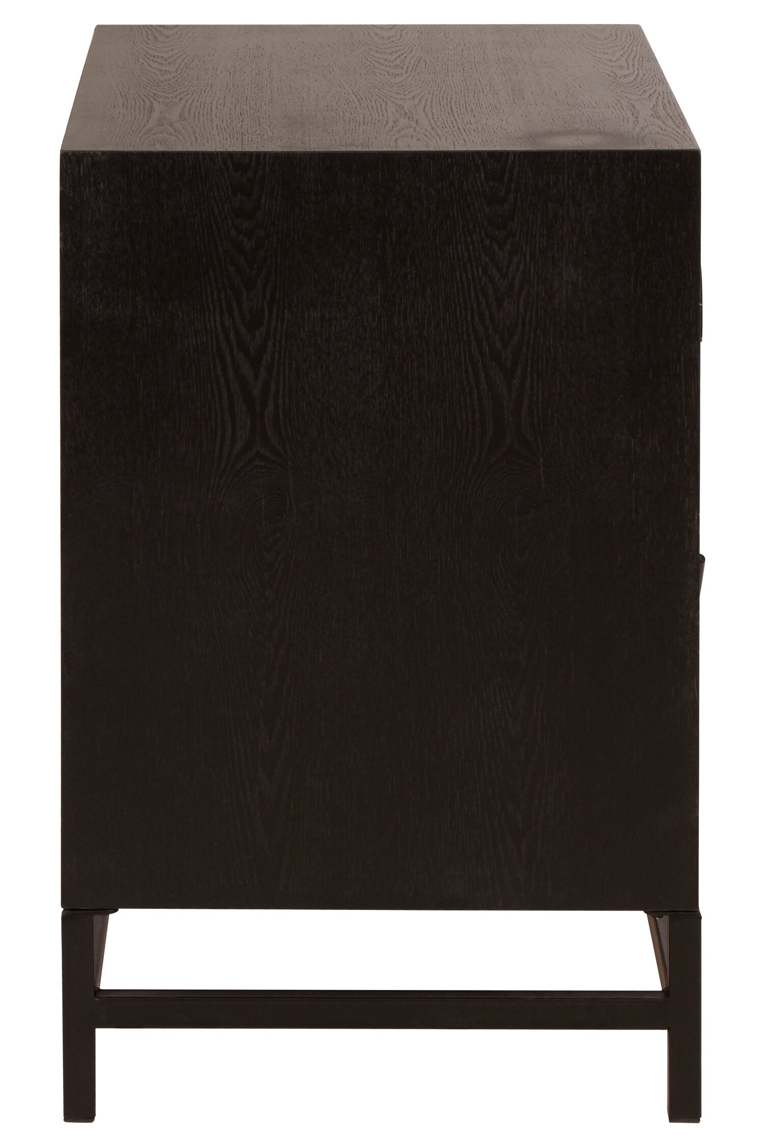 Lombok Rustic Chevron and Black 2 Drawer Bedside Table