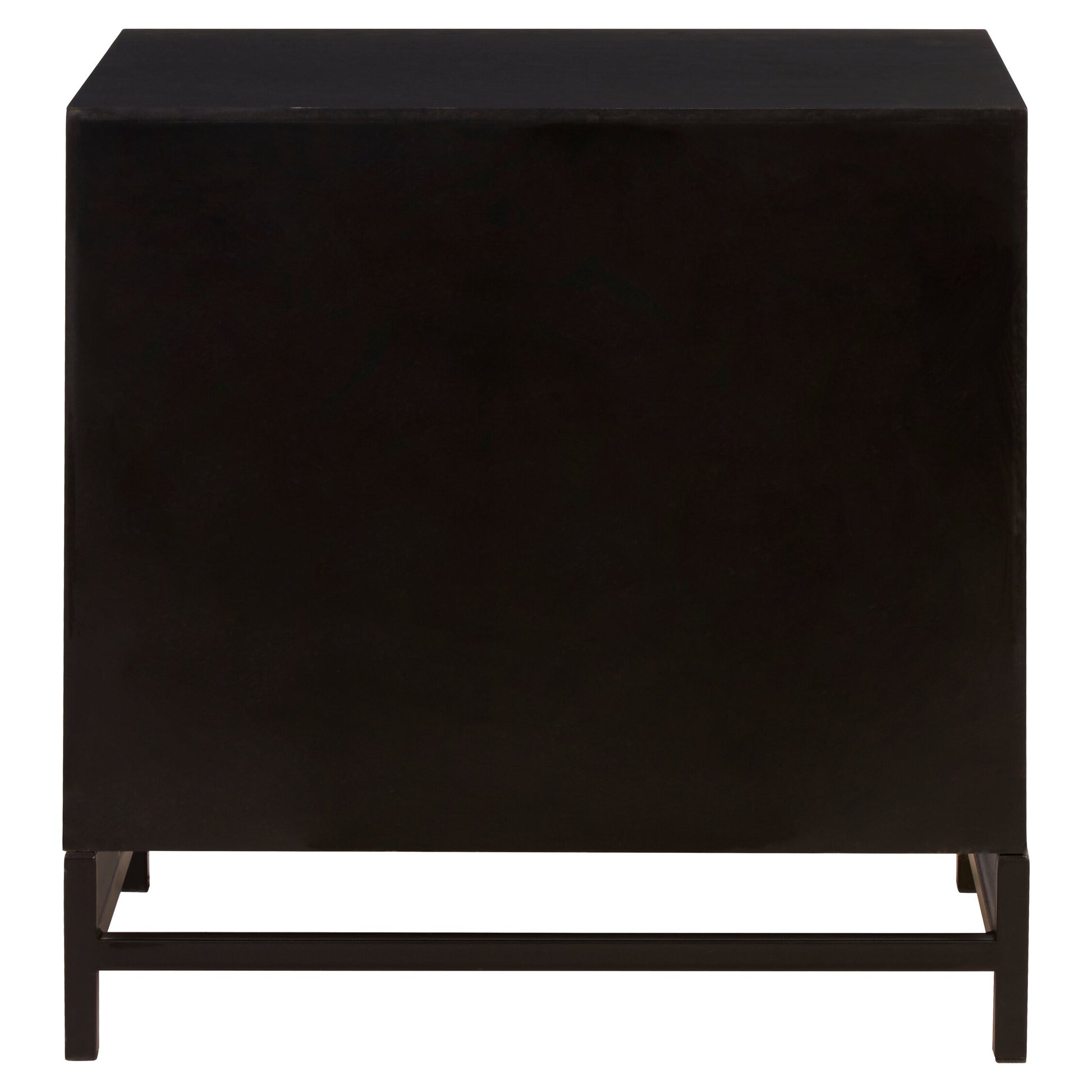 Lombok Rustic Chevron and Black 2 Drawer Bedside Table