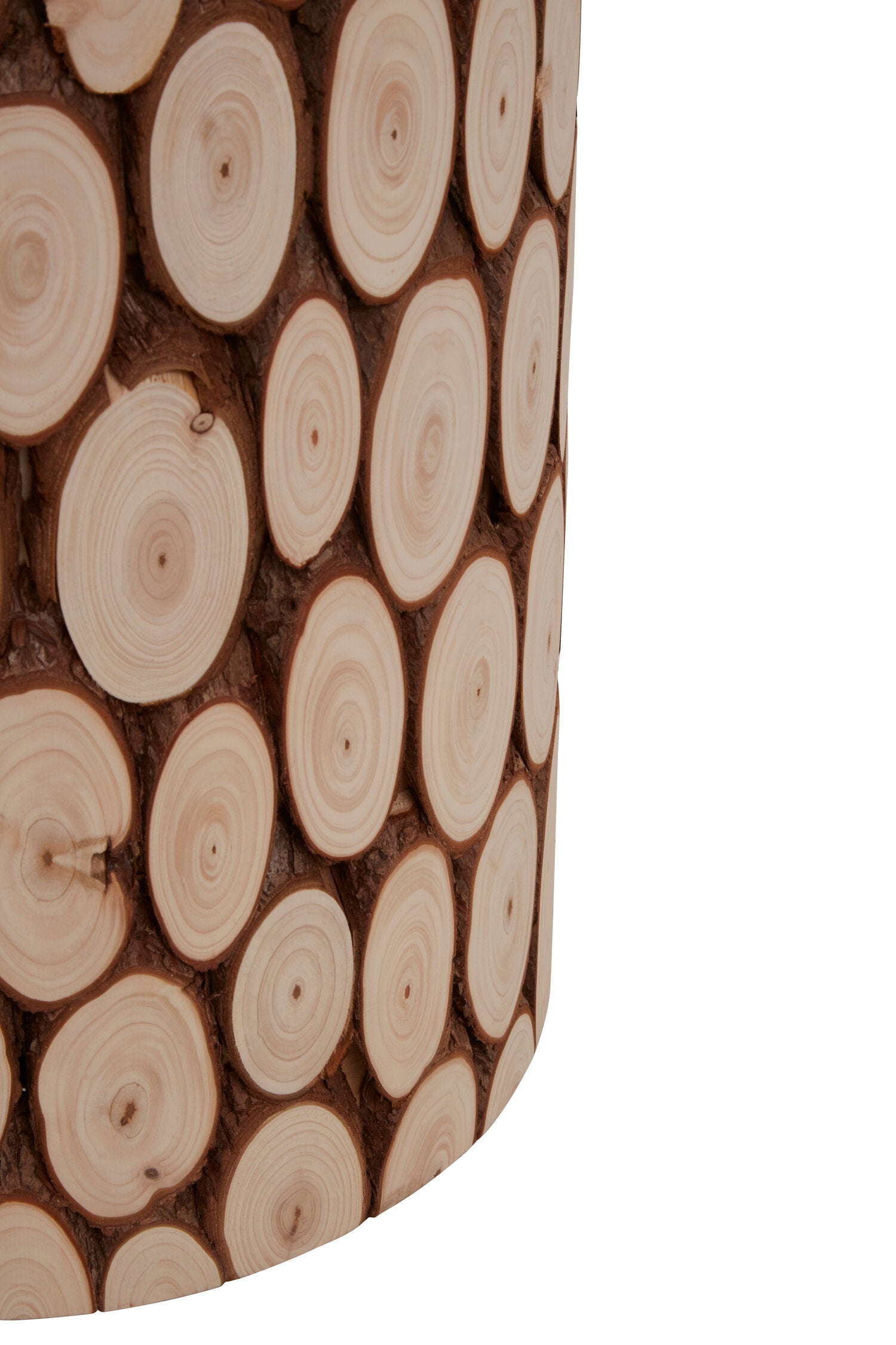 Lacuna Fir Wood Mosaic Disc Side Table and Stool