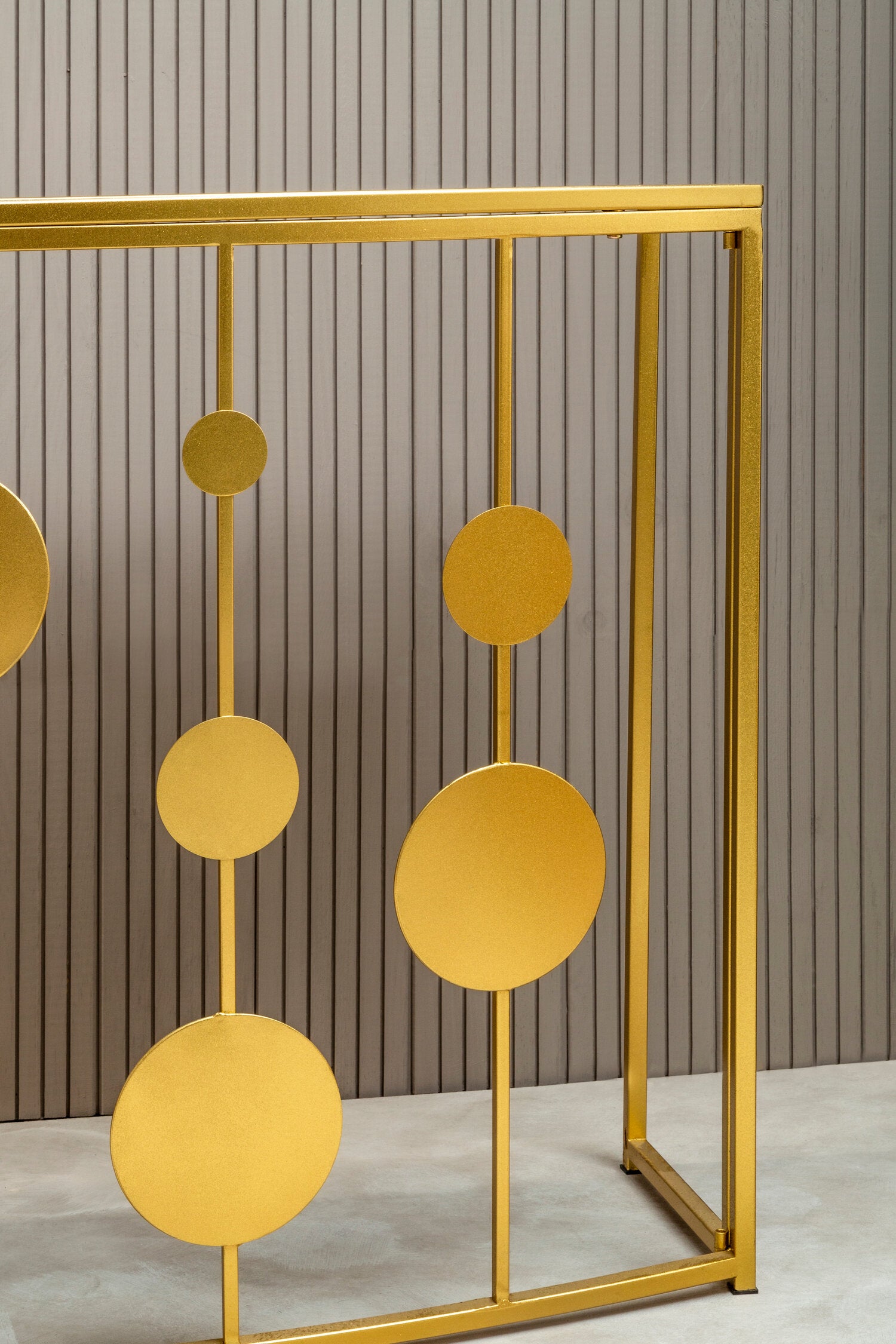 Farran Champagne Gold Finish Console Table With Mirror Top