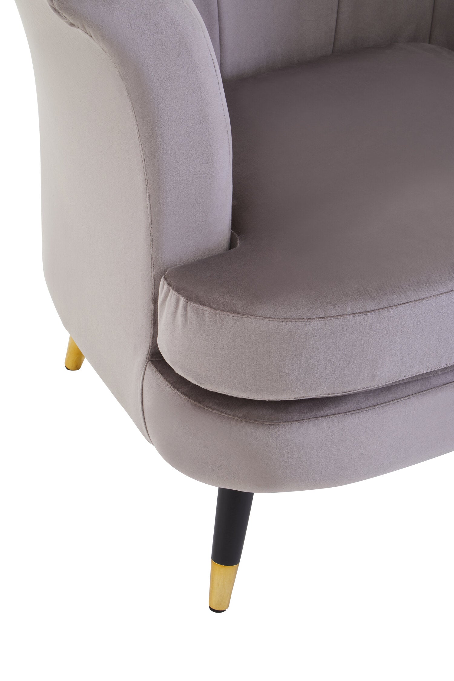Loretta Mink Velvet Curved Accent Chair