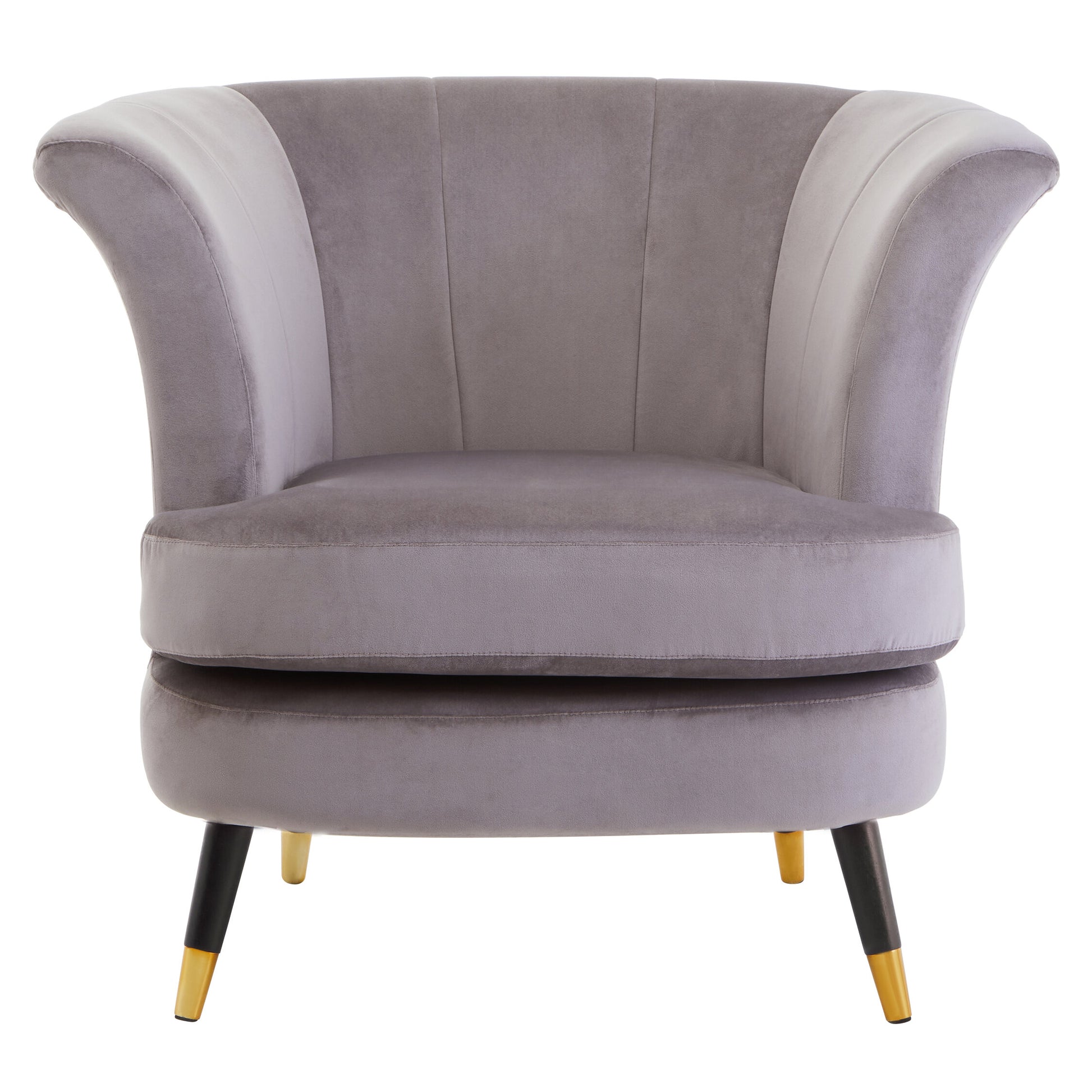 Loretta Mink Velvet Curved Accent Chair